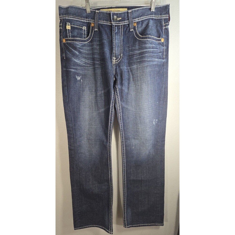 Big Star Pioneer Bootcut Mens Dark Wash Jeans 36L 36x33 Distressed NWOT  BW